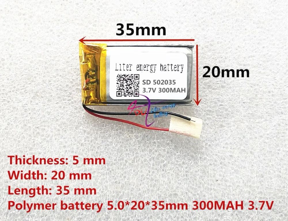 (free shipping)Battery factory outlet 3.7V 502035 300 mah lithium-ion polymer battery quality goods