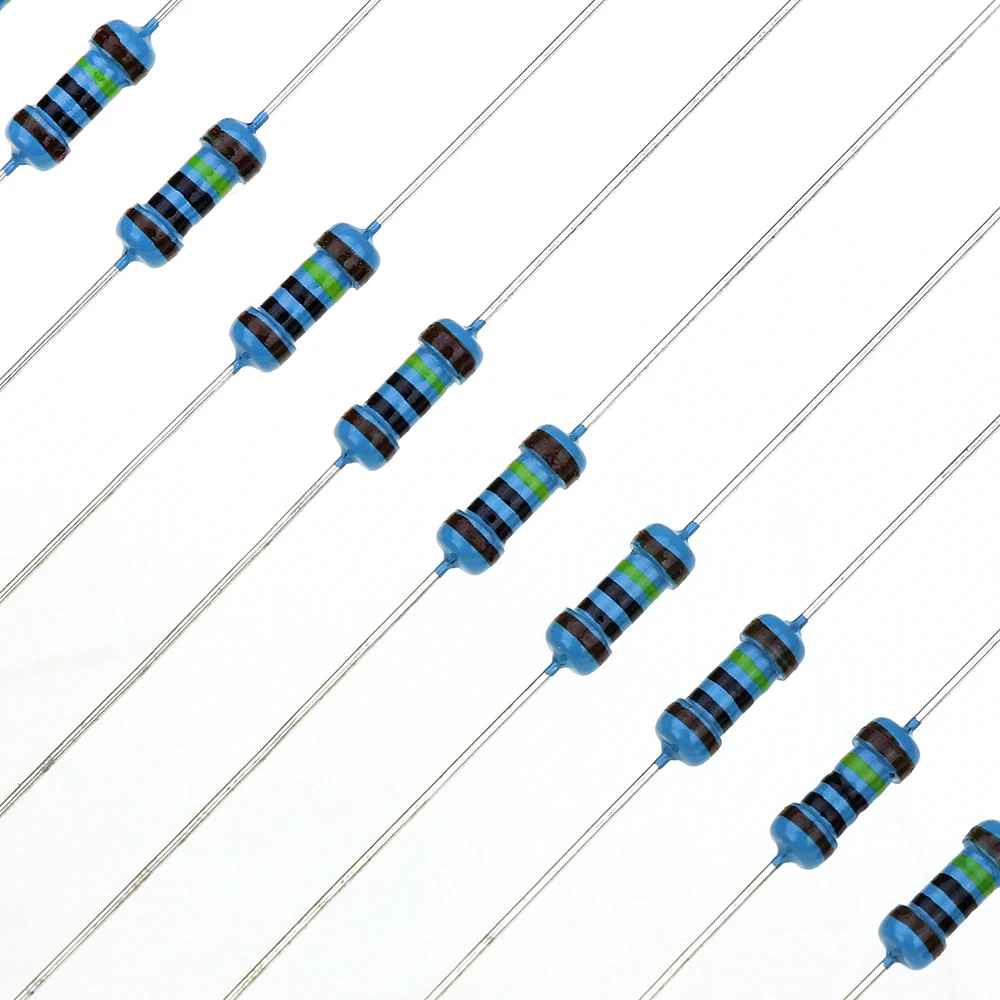 100PCS/Set 1/4W Resistance 1% Metal Film Resistor Pack Assorted Kit 1K 2K 4.7K 10K 100K 220K 220ohm 330ohm 680ohm 1M Resistors