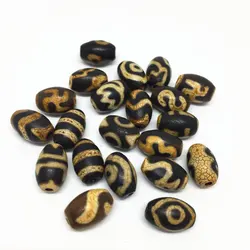 10pcs/lots Natural Stone Accessories Beads Tibetan Dzi Beads 8mm*12mm for making diy Jewelry Free Shipping