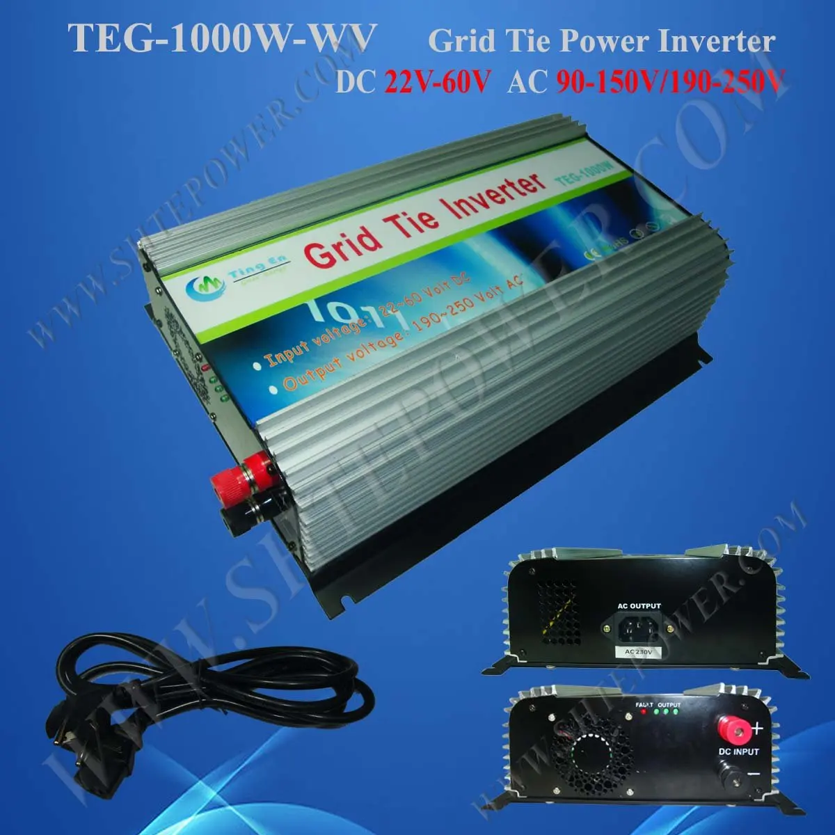 1000W 22V-60VDC to 100V/110V/120V/220V/230V/240VAC On Grid Solar Inverter