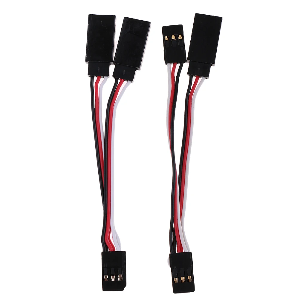 2pcs Servo Y Harness Leads Splitter Cable for JR/Spektrum/Hitec/Futaba Connector RC Models Airplane, 10cm