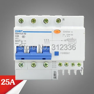 

Free Shipping Two years Warranty NXBLE-32 DZ47LE-32 C25 3P+N 25A 3 pole ELCB RCD earth leakage circuit breaker residual current