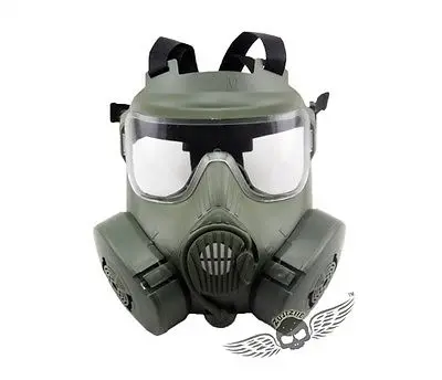 

TACTICAL AIRSOFT PAINTBALL FULL FACE SKULL GAS DUAL FAN GAS MASK M50 OD