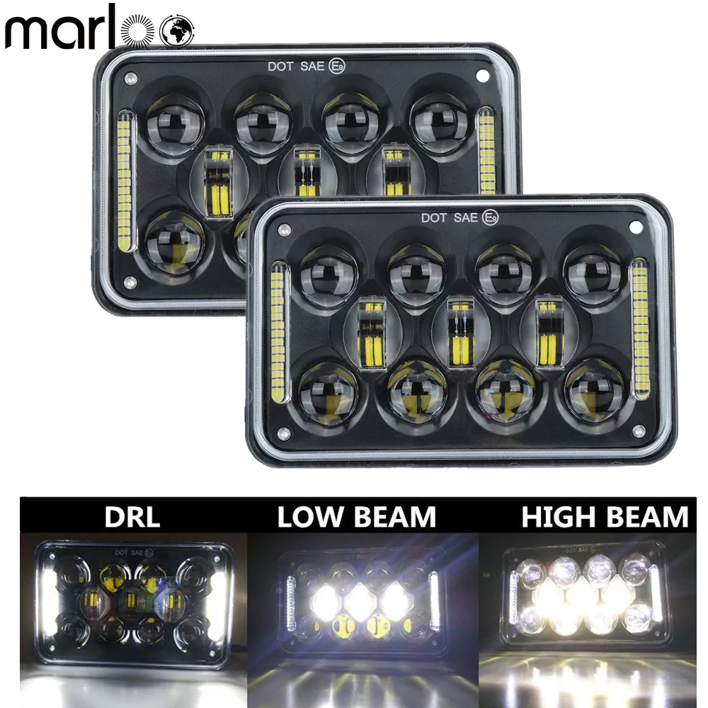 

Marloo DOT Sealed Beam Projector 4X6 LED Headlights For Kenworth T400 T600 T800 W900L W900B Classic 120/132 2Pcs