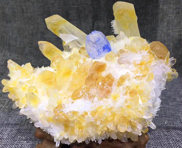 RARE!! New Find Yellow Citrine Quartz Crystal Cluster Specimen