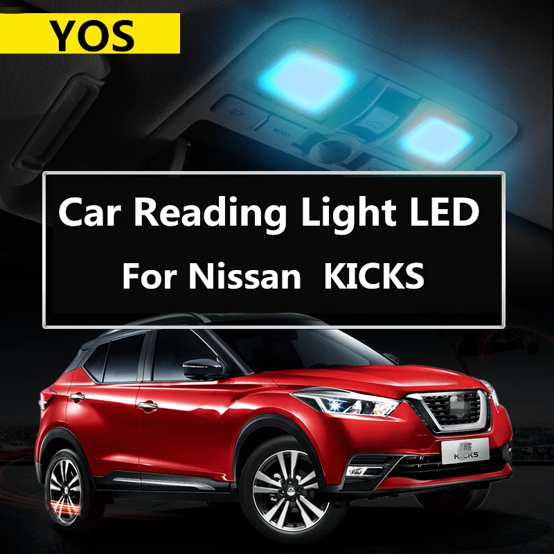 For Nissan KICKS 2017-2019 Reading Light LED Ceiling Light Interior Interior Light Tail Light 12V 5300K 12W Refit