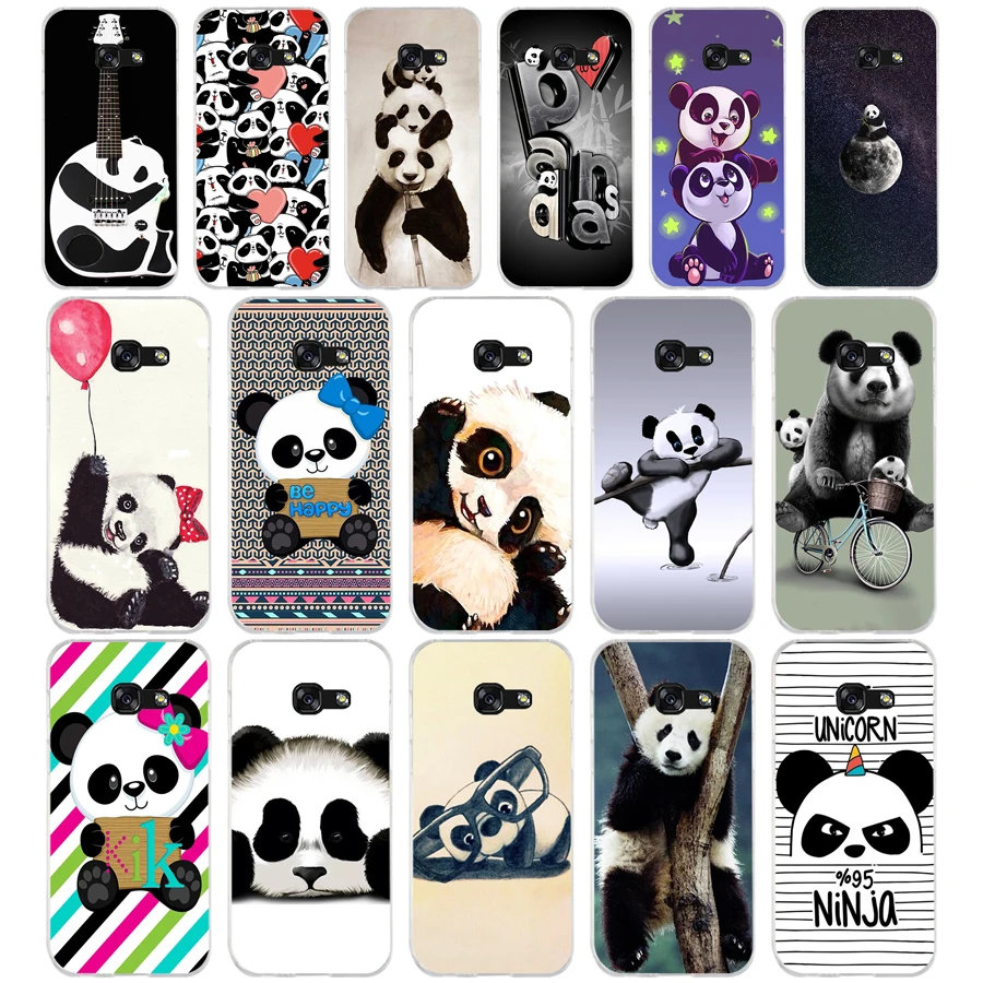 315SD cute little panda Soft Silicone Tpu Cover phone Case for Samsung A5 2017