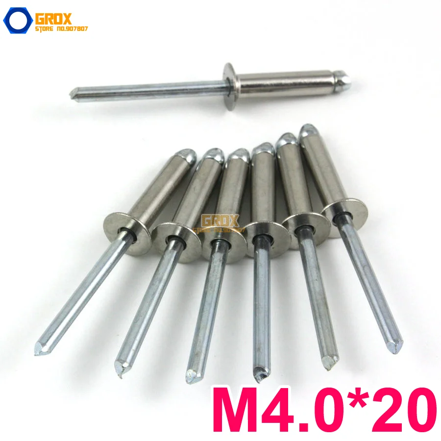 

40 Pieces M4.0*20 Aluminum Countersunk Blind Rivet Pop Rivet Open End