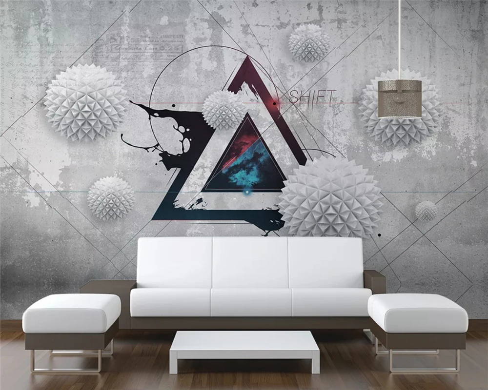 

beibehang Customized modern papel de parede 3d wallpaper stereo sphere abstract architectural space modern sense TV background