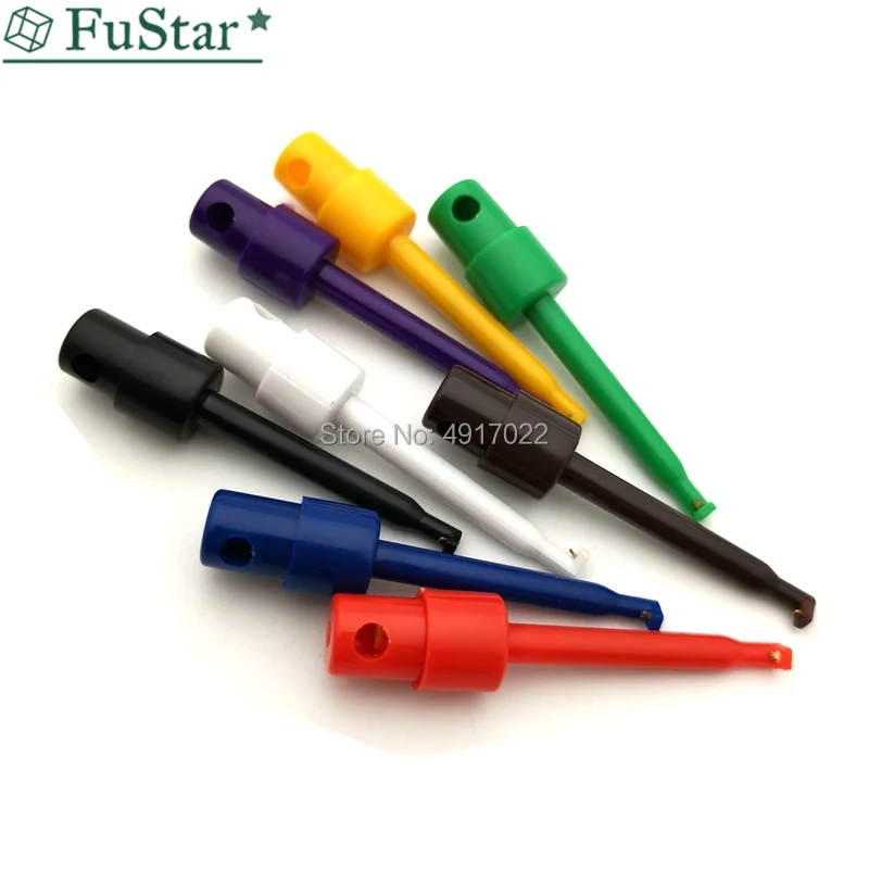 Multimeter Part Colorful Electrical Testing Hook Clip Grabber 8 color 1 Test Probe SMT / SMD Round Colored Single Hook Test Clip