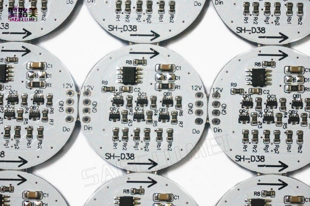 عالية الجودة 5 قطعة/الوحدة DC12V D38 6 المصابيح 6 المصابيح 5050 RGB 5 مللي متر الأصلي مجلس عام LED مصلحة الارصاد الجوية سائق IC WS2811 شحن مجاني