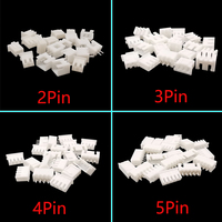 100Pcs JST XH2.54 2/3/4/5 Pin Terminals Plastic Shell Male Plug + Female Socket Wire Connector XH 2.54 2P 3P 4P 5P