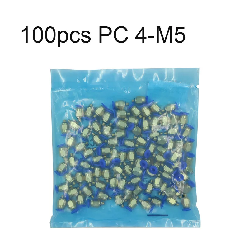 100PCS PC Pneumatic Fitting Air Connector Straight Through Quick Connecors Fitttings PC 4-M5 male thread wholesale