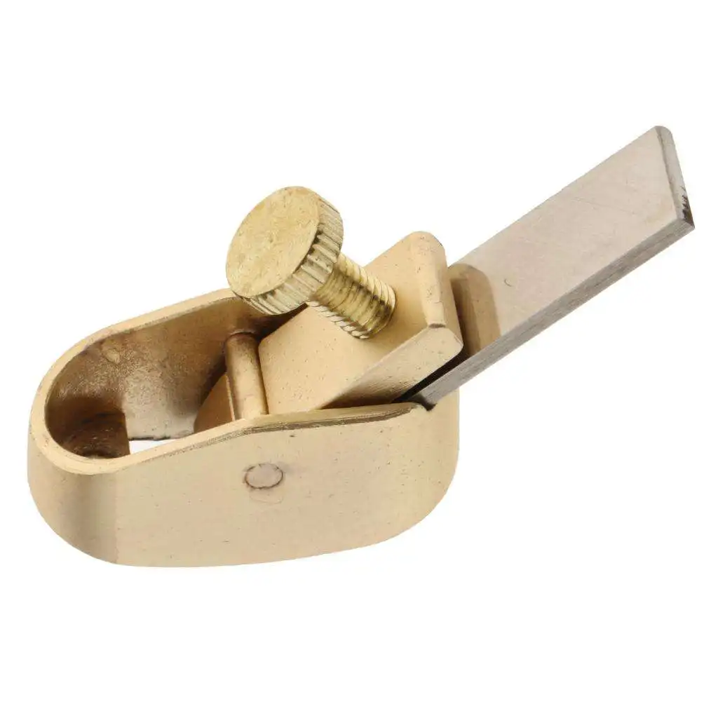 Mini Brass Violin Making Thumb Plane Violin Making Tool Woodworking Mini Thumb Plane Cutter Curved Sole Flat Bottom XXS/XS/S/M/L