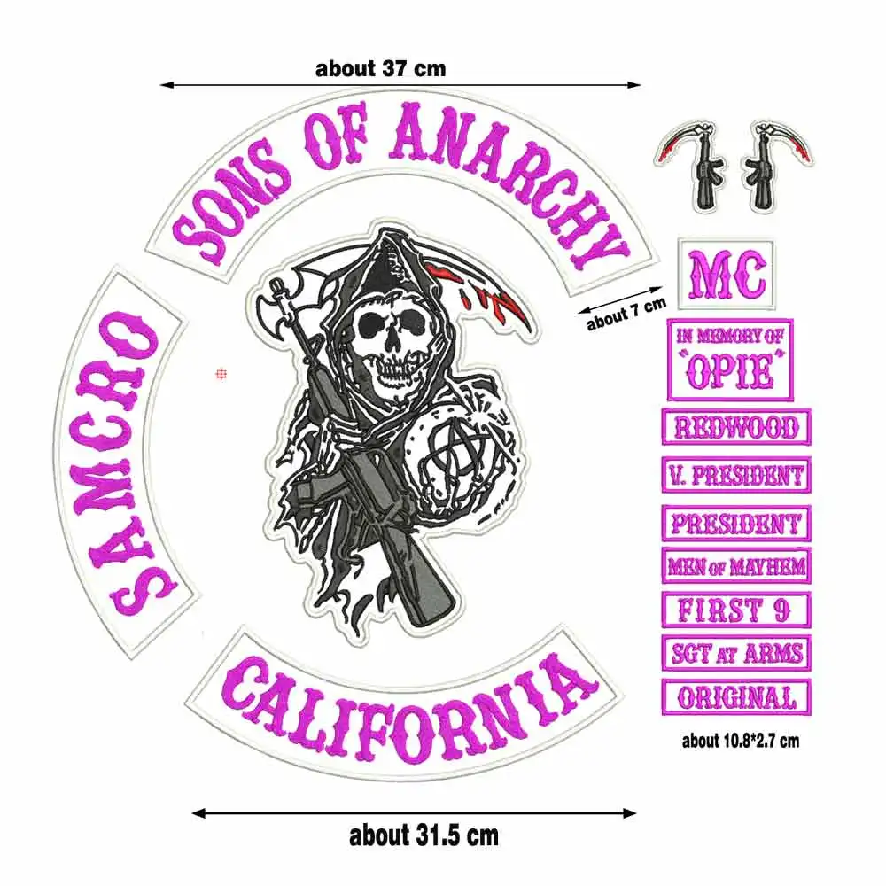 Parche bordado Sons of Anarchy para chaqueta de motero - imagen 5