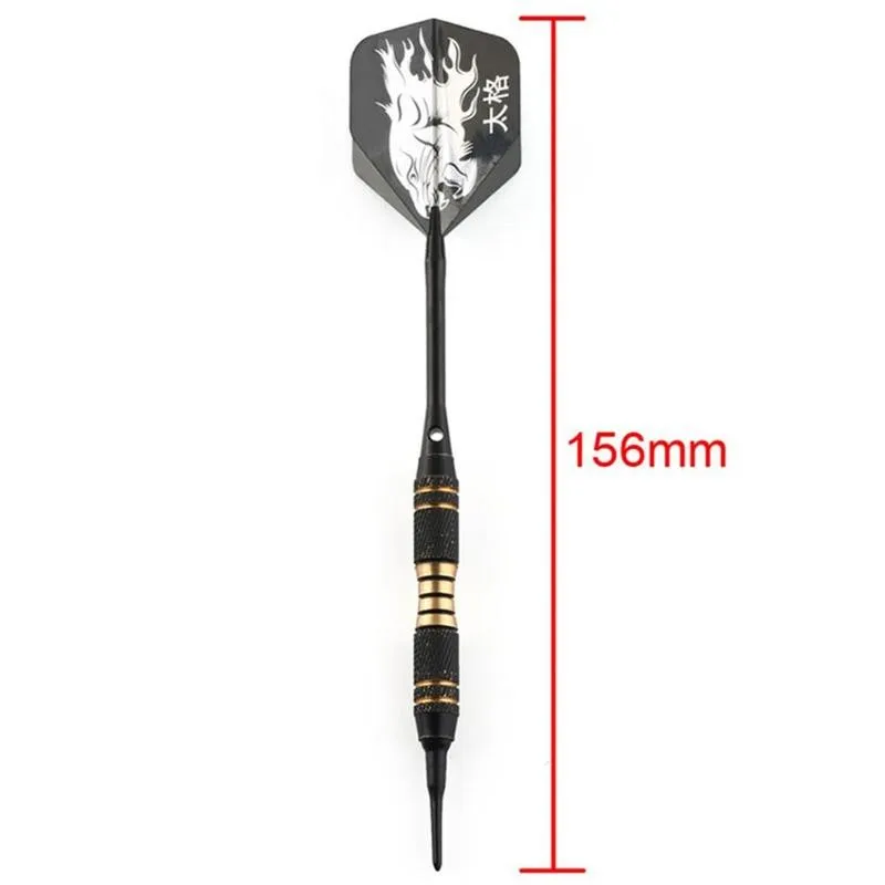 3pcs/Set Professional Black Darts 18g Safty Soft Darts Electronic Games Dartboard Soft For Indoor Tip Dardos W1A0