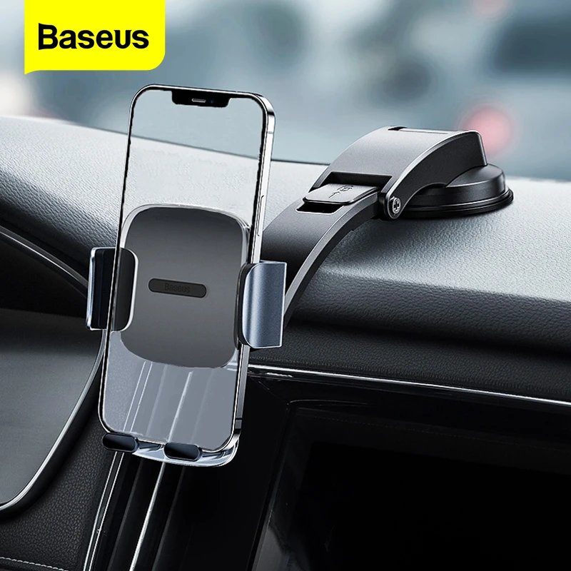 Baseus Gravity Car Phone Holder Suction Cup Phone Stand Support For iPhone 12 Xiaomi Samsung Huawei Car Cellphone Holder Mount