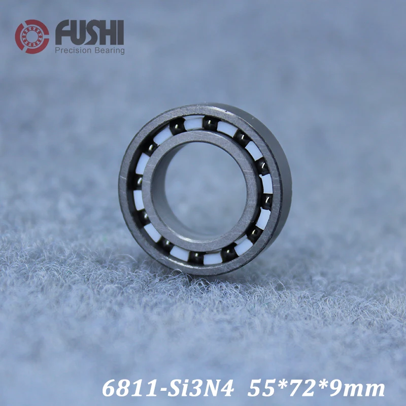 6811 Full Ceramic Bearing ( 1 PC ) 55*72*9 mm Si3N4 Material 6811CE All Silicon Nitride Ceramic 6811 Ball Bearings