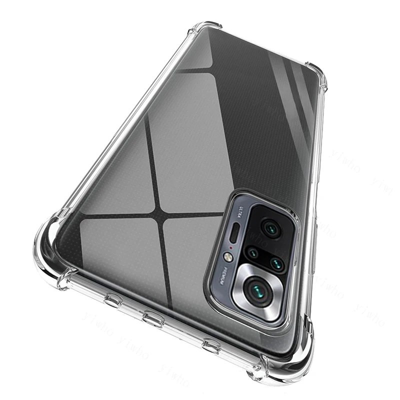 Clear Case for Xiaomi Redmi Note10 Pro Silicone Soft Cover Redmi Note 10Pro Max 10S Case Anti-Shock Phone Case on Note10/10Pro