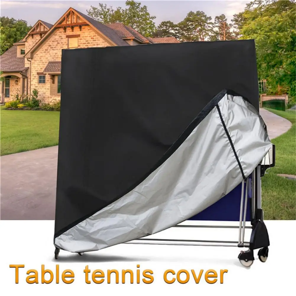 Ping Pong Table Cover Anti-UV Black 190T Waterproof Anti-Dust  Ping Pong Table Protector With a Zippered For Indoor Outdoor