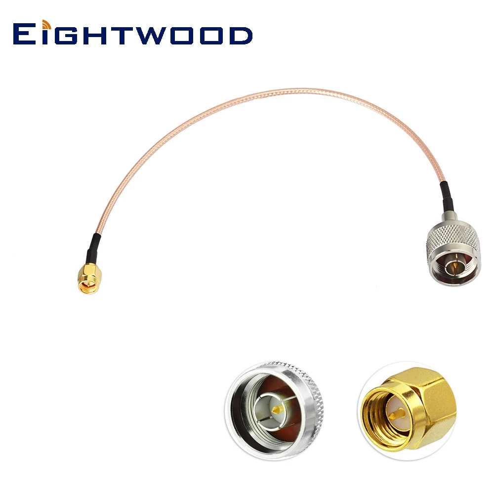 Eightwood Male N-type to SMA Male Straight RG316 Coax Cable Assembly 30cm 12