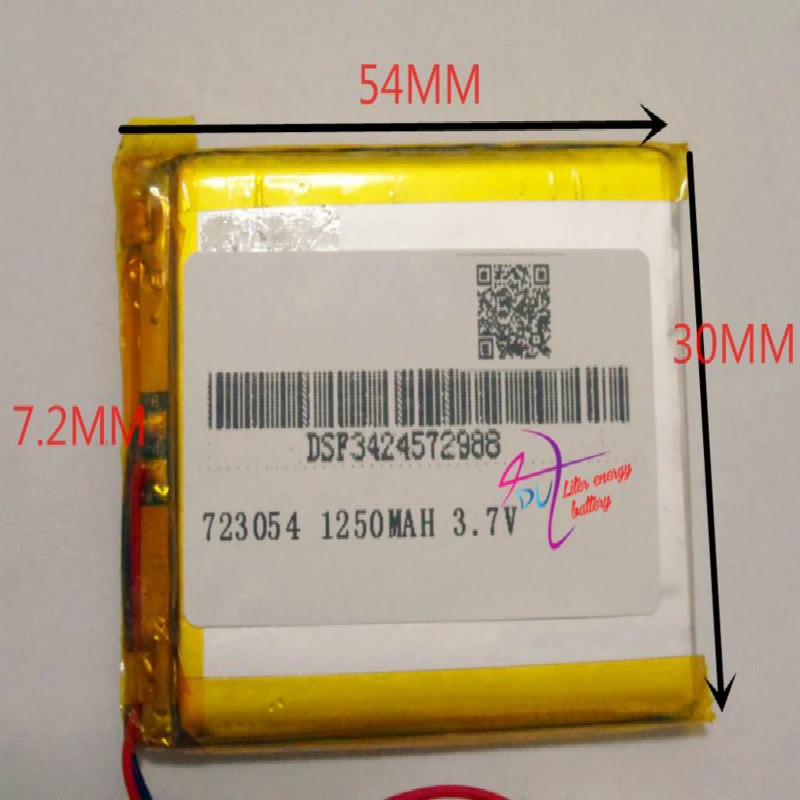 

3.7V polymer battery 1250mAh MP3 player GPS navigation tachograph 723,054