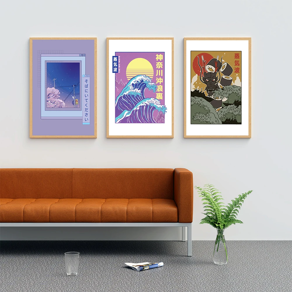 Cartoon Japanese Landscape Poster Prints Mystic Forest Anime Canvas Painting Wall Pictures For Living Room Oriental Home Decor