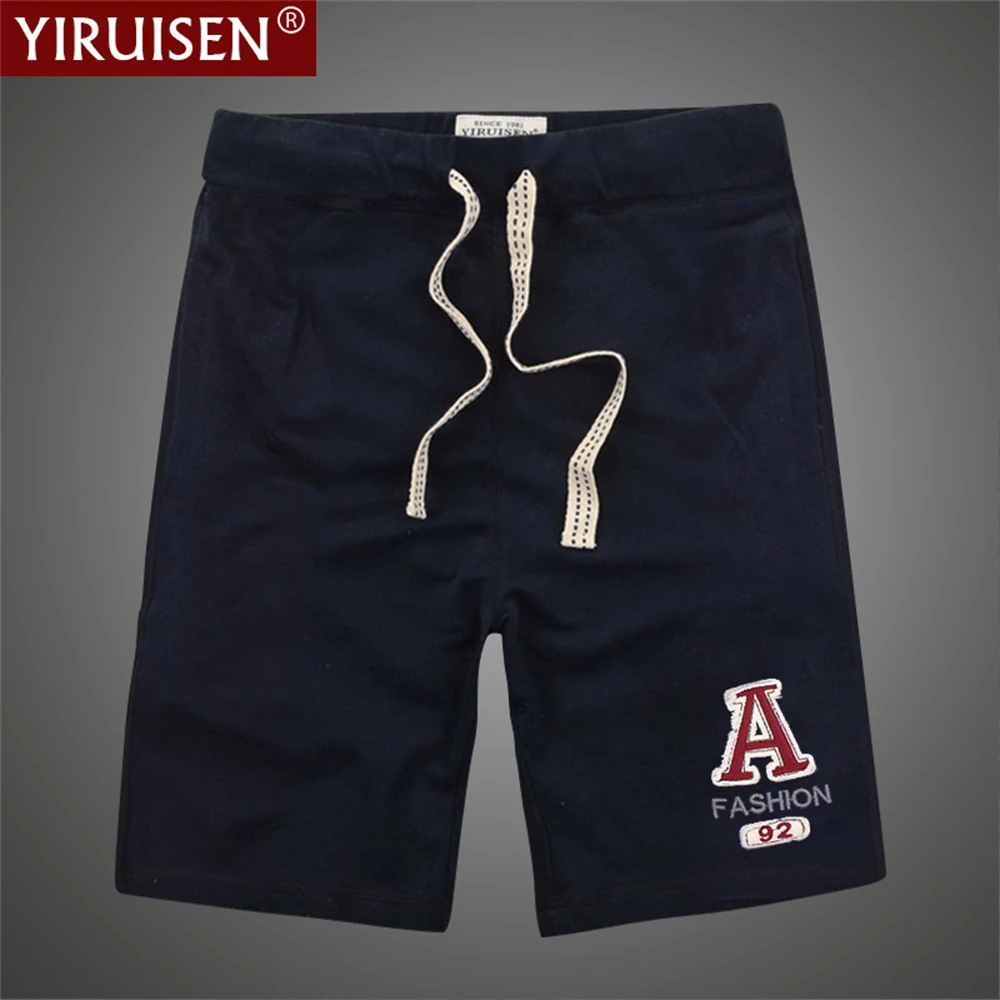 YiRuiSen Vintage 100% Cotton Men's Shorts Branded mens Clothing Casual Short Running Breechcloth Embroidery Summer Gym Pants