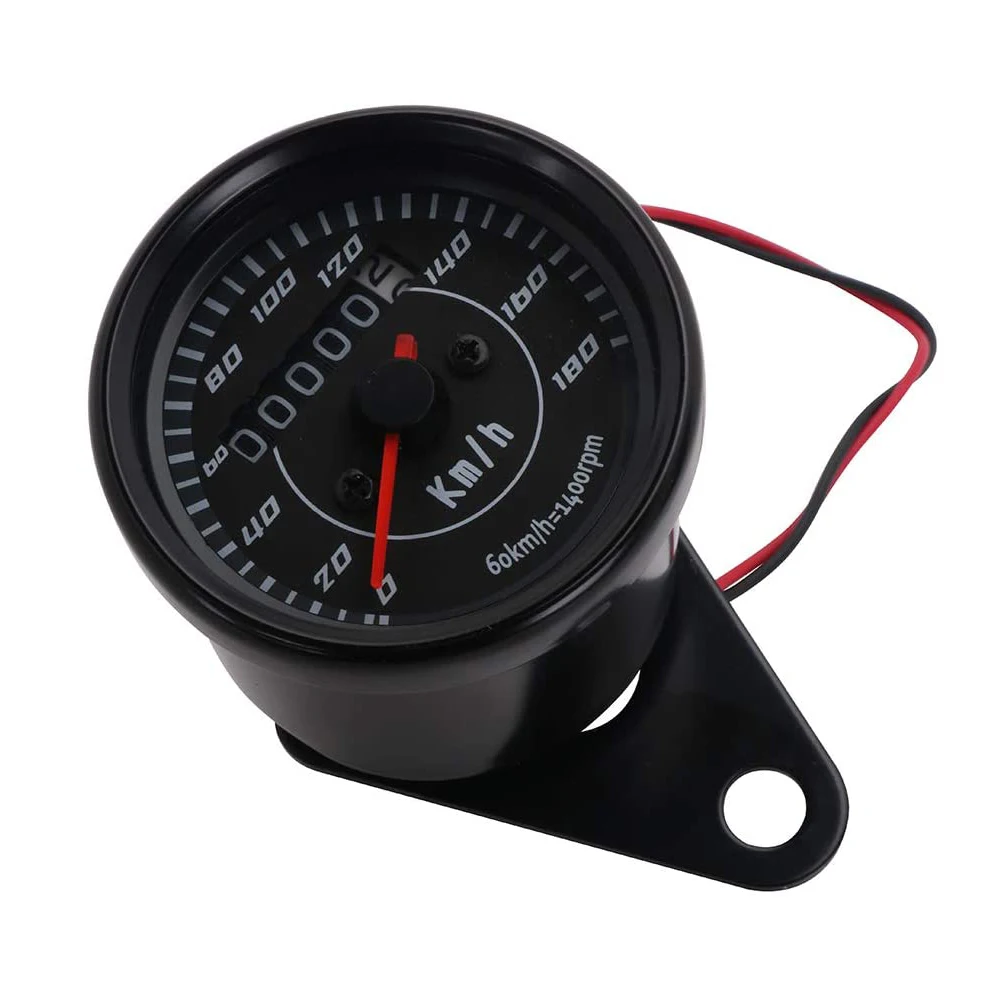 Universal Motorcycle Speedometer Double Color LED Light Odometer Speed Meter Gauge Mile For Cafe Racer Motorbike