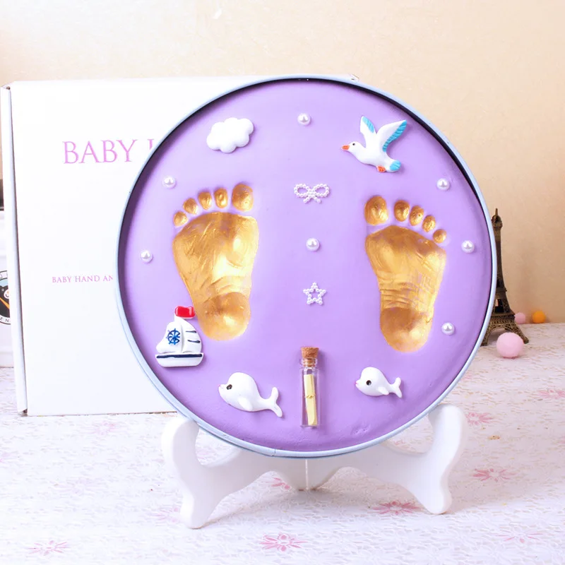 Baby Boy Girl Footprint Baby Care Air Drying Soft Clay DIY Babies Hand Foot Imprint Kit Casting Toys Print Pad Newborn Souvenir