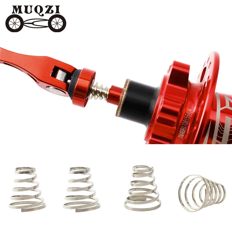 MUQZI 4Pcs Bicycle Quick-Release Spring MTB Road Bicycle Stainless Steel Front Rear Wheel Hub QR Lever Spring Tower spring