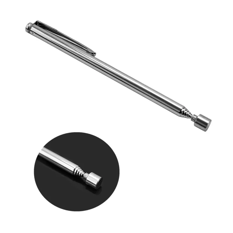 Mini Portable Telescopic Magnet Magnetic Pen Pick Up Nuts and Bolts Promotion Handheld Tools Adjustable Length Silver Tone 1PC 