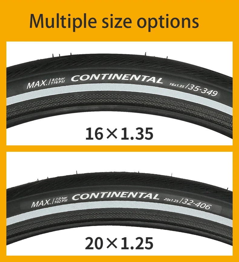 Continental Contact Urban 16 Zoll / 20 Zoll 3/180Tpi Pannensicherer Stahldrahtreifen für BMX-Faltrad mit Reflexstreifen – Detail 18