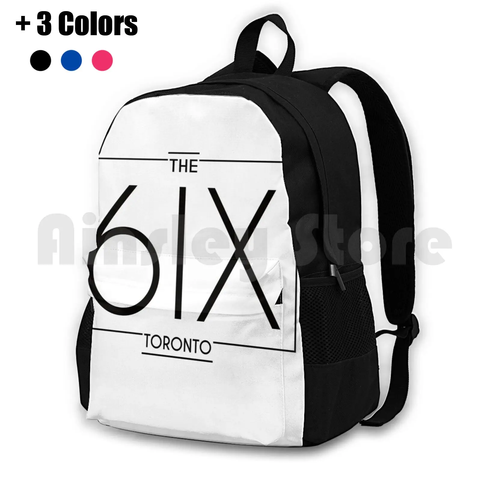 The 6ix Outdoor Hiking Backpack Riding Climbing Sports Bag Toronto Canada Ontario City Black White Cn Tower Blue Jays Maple