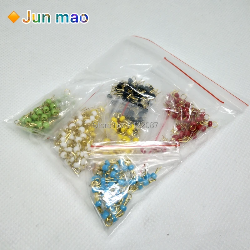 300 Pcs Sei Colori * 50 Pcb Scheda di Test a Bordo Perline Punti D\'oro Placcato in Ceramica Anello di Prova Del Circuito di Prova Ago Anello bianco