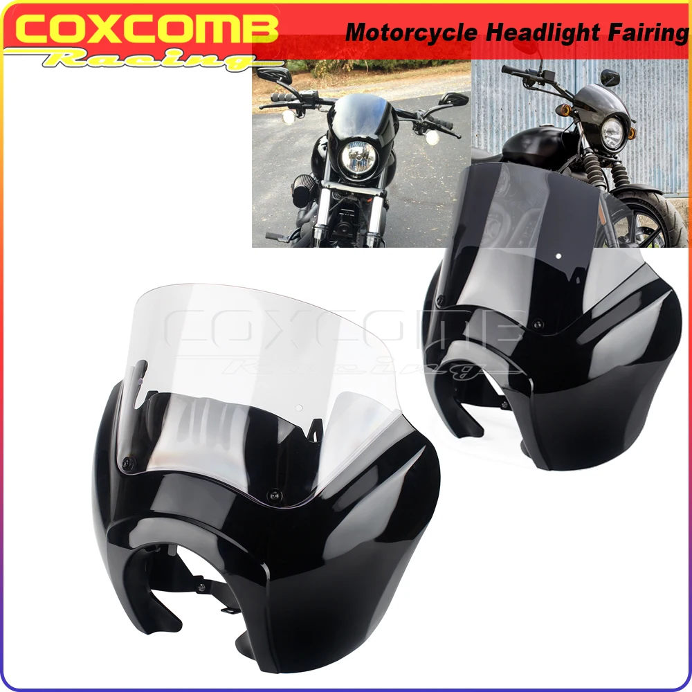 

Motorcycle Front Headlight Fairing Cowl For Harley Dyna FXDB FXDBI FXDWG FXDL FXDBI FXDB FXDF FLD FXRRS 9" Wind Screen Deflector