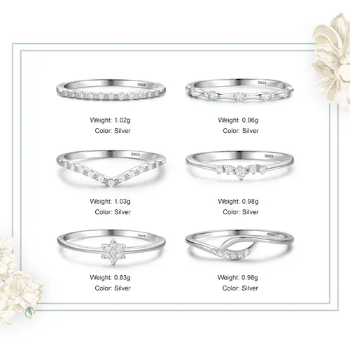 Ailmay 925 Sterling Silver Minimalist Fashion Stackable CZ Rings For Women Minimalist Fine Jewelry 2021 New Style - Image 5