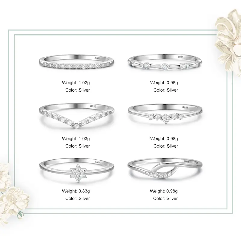 Ailmay 925 Sterling Silver Minimalist Fashion Stackable CZ Rings For Women Minimalist Fine Jewelry 2021 New Style - Image 5