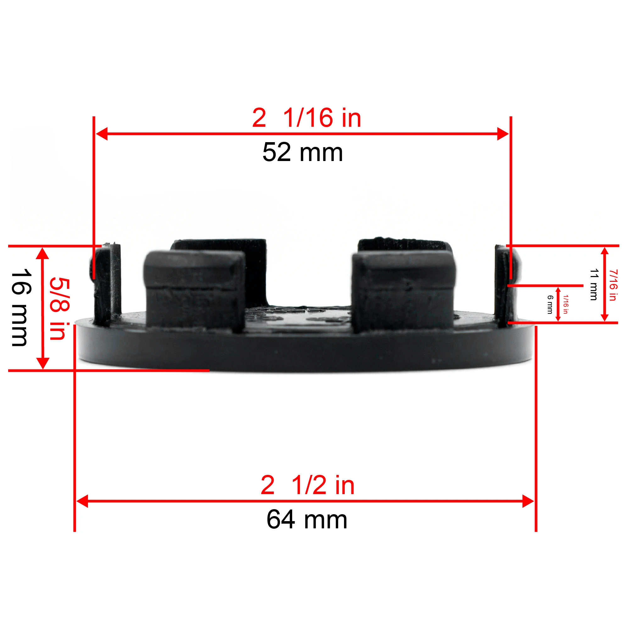 1Pcs 64mm Wheel Center Cap For Universal Rims Dust-proof Cover Styling Modification Hubcap Auto Accessories Black Chrome