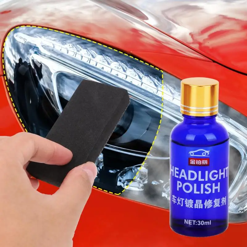 30ML Auto Car Headlights Liquid Repair Agent Ceramic Coat Super Hydrophobic Glass Polishing Coating Headlight Cleaning Kit