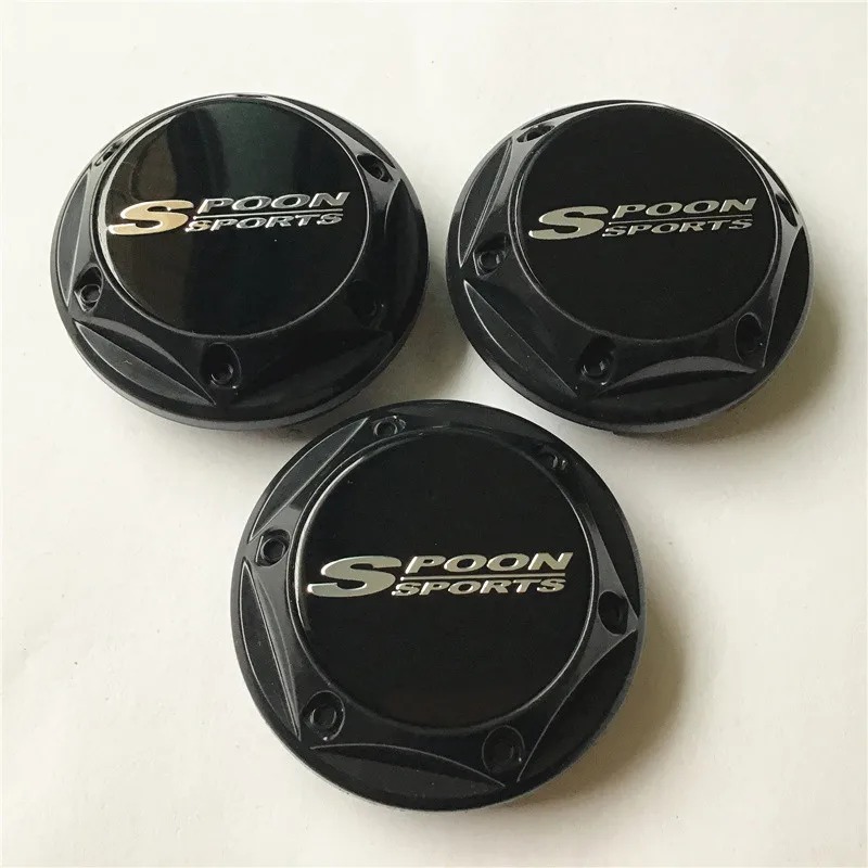 4Pcs 68mm For SPOON Racing Rays Wheel Center Hub Caps Car Styling Cover 45mm Emblem Badge Logo Auto Rims Cover Accessories