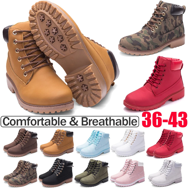 

Similarfree Winter Girl Martin Boots Plus Size 43 PU High Top Waterproof Non-slip Shoes For Women Lace-up Botas De Mujer