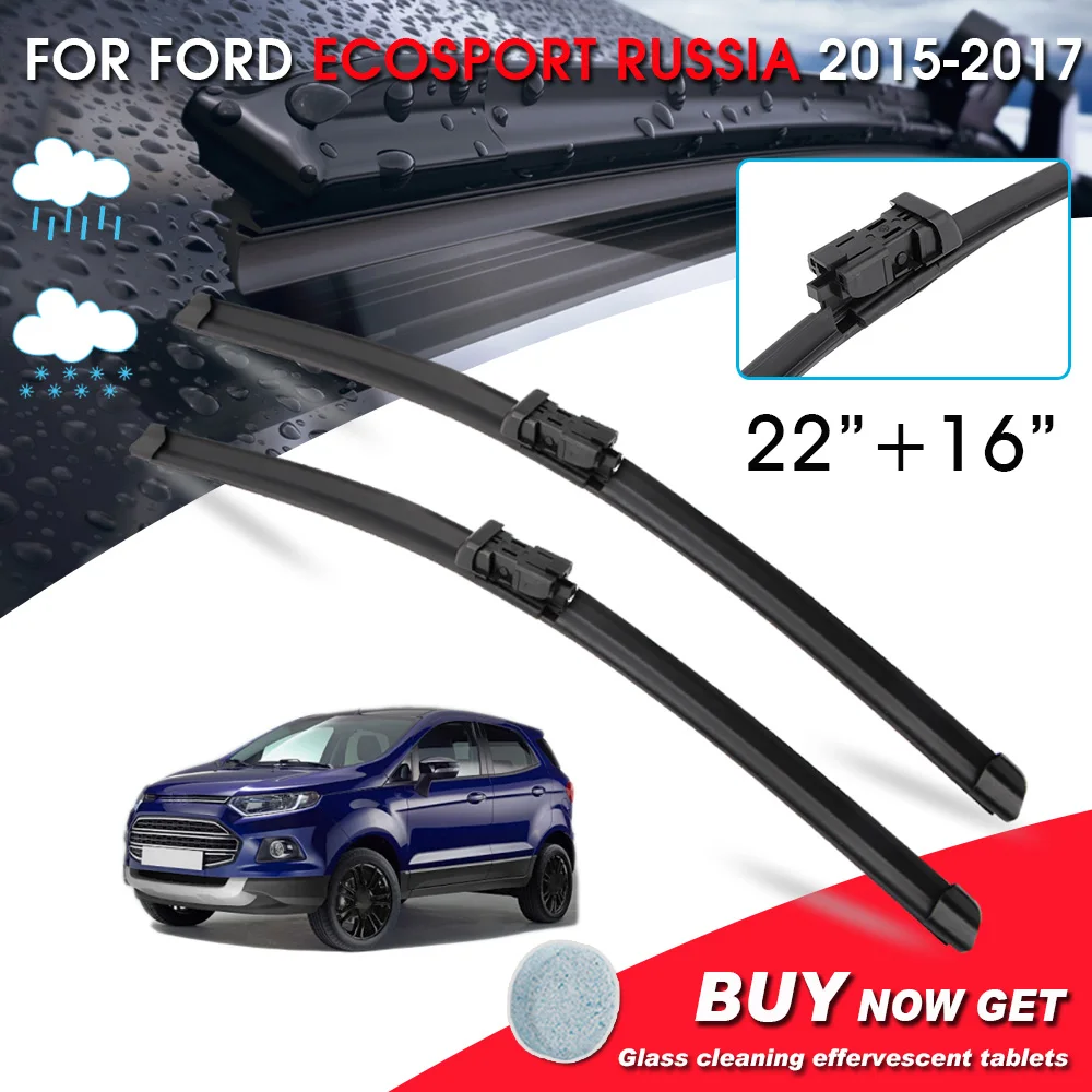 

BROSHOO Car Window Windshield Wipers Blade For Ford Ecosport Russia 22"+16" LHD&RHD Car Model Year 2015-2017 Auto Accessories