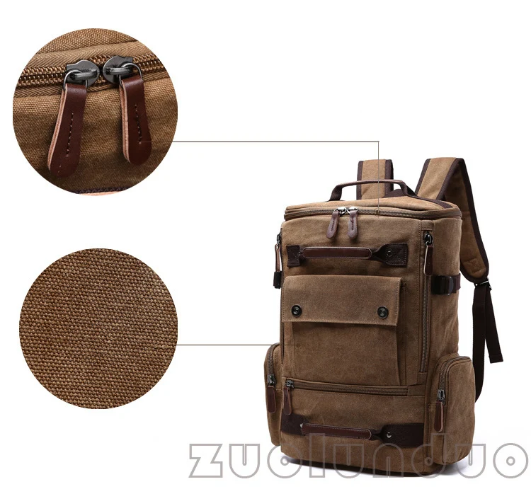 Männer Rucksack Vintage Leinwand Rucksack Schule Tasche männer Reisetaschen Große Kapazität Rucksack Laptop Rucksack Tasche Rucksack – Detail 30