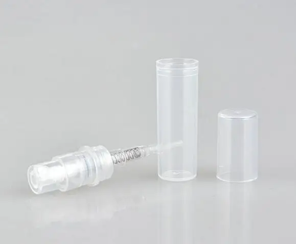 2ml mini plastic spray perfume bottle, small sample perfume atomizer vial cosmetic container