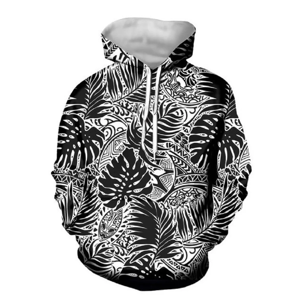 

Fashion Men Hoodie Guam Tonga Polynesian Traditional Tribal Design Pattern Long Winter Hoodies For Teenager Leisure Sweatshirt