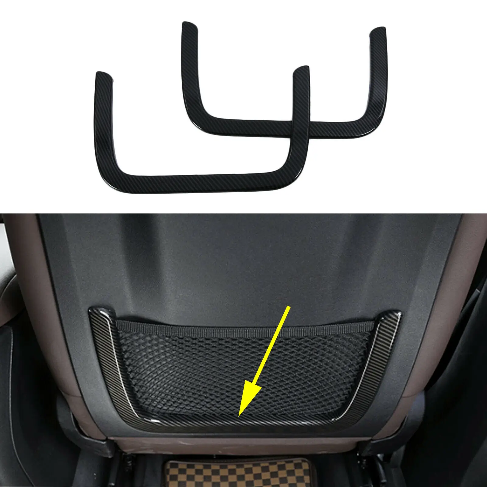 Accessories For 2018 2019 2020 2021 BMW X3 G01 Carbon Fiber Seat Back Storage Bag Net Cover Trim Frame Molding