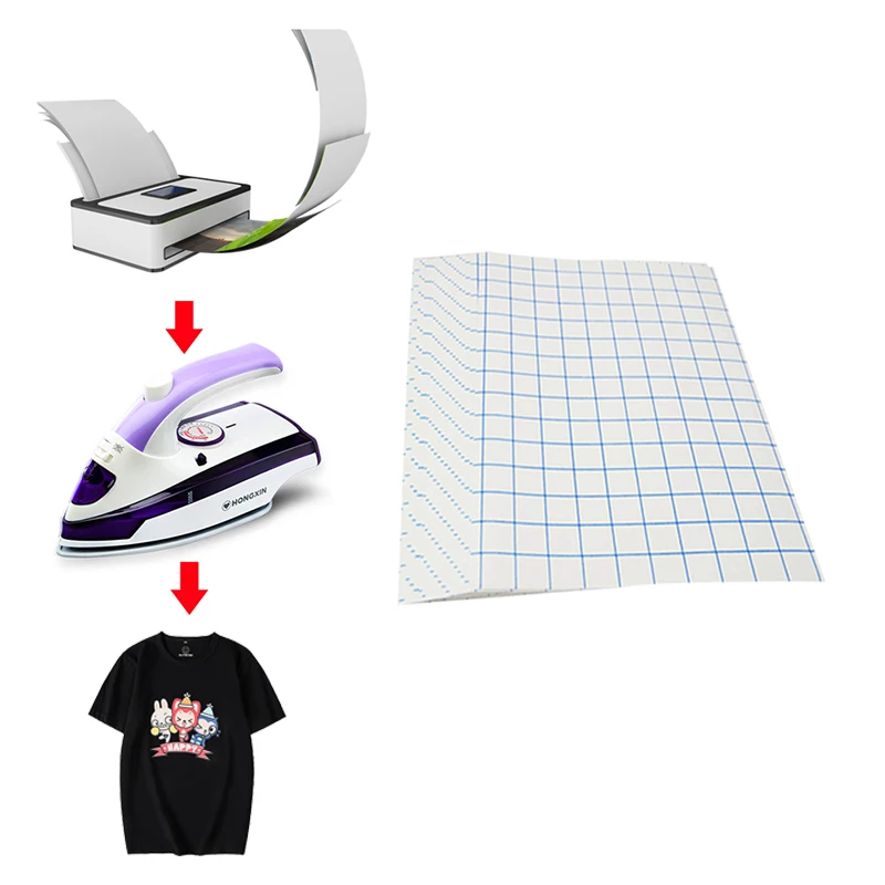 5 Sheets A4 Heat Transfer Paper High Transfer Rate For 100% Cotton Cloth T-shirt By Inkjet Printer