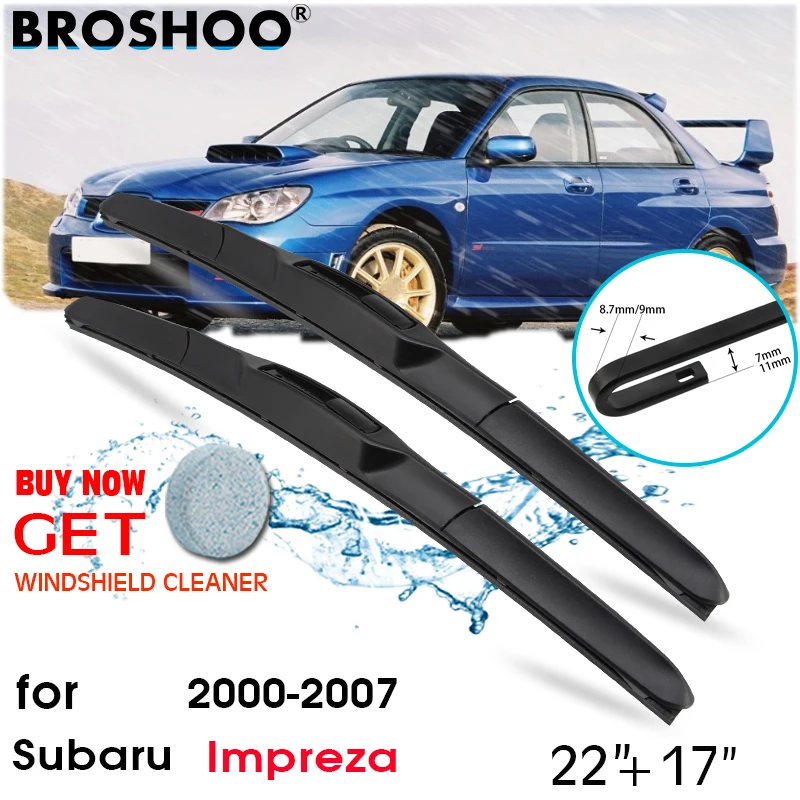 

Car Wiper Blade Front Window Windscreen Windshield Wipers Blades J hook Auto Accessories For Subaru Impreza 22"+17" 2000-2007