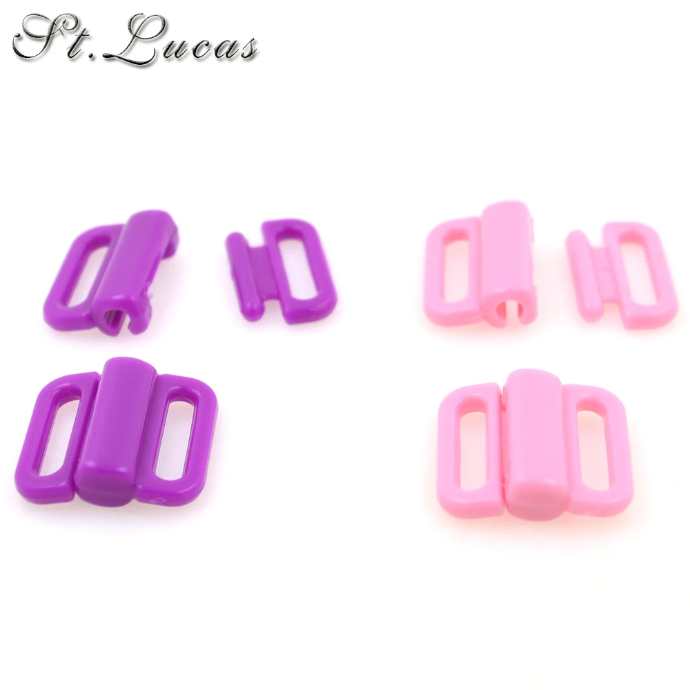 10set/lot Craft Plastic color Rectangle Tape Closure Hook & Clasp Waist Extenders Sewing On Clothes Bra Clip Hooks accesso